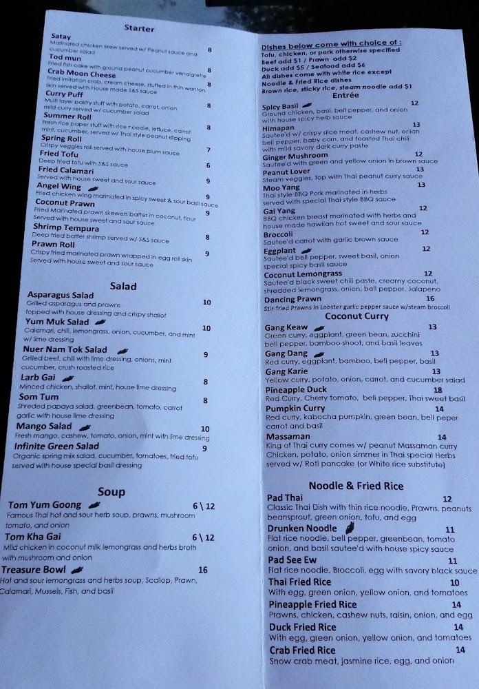 Infinite Thai Eatery Menu image 4